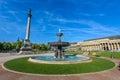 Schlossplatz (Castle square) with Fountains in Stuttgart City, Germany Royalty Free Stock Photo