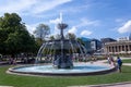 Schlossplatz Fountain in Stuttgart, Germany. Baden-Wuertemberg