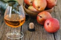 Schnapps with pears and spices Royalty Free Stock Photo