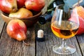 Schnapps with pears and spices Royalty Free Stock Photo