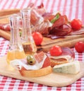 Schnapps prosciutto and cheese