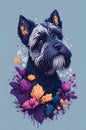 Schnauzer face in designed for art and painting.