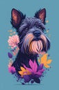 Schnauzer face in designed for art and painting.