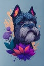 Schnauzer face in designed for art and painting.