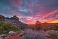 Schnebly Hill Trailhead with its nature during sunset near Sedona, Arizona Royalty Free Stock Photo