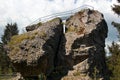 The Schneckenstein, a 23m-high rock formation in Ore Mountains in Vogtland region of Saxony, Germany.