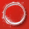 Schneeflocken-umrahmter Hintergrund, round, modern, red Royalty Free Stock Photo
