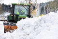 Snow removal winter service with a truck in the Salzkammergut