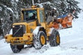 Snow removal winter service with a truck in the Salzkammergut