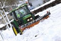 Snow removal winter service with a truck in the Salzkammergut