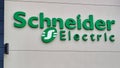 Schneider Electric exterior building sign in Houston, TX. Royalty Free Stock Photo
