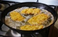 schnitzels in the pan Royalty Free Stock Photo