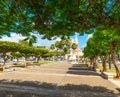 Schoelcher square in Sainte Anne, Guadeloupe Royalty Free Stock Photo