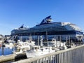 7/112014 ,schoenbar road ketchikan ,alaska ,celebrity century docked in pier during her world tour Royalty Free Stock Photo