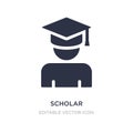 scholar icon on white background. Simple element illustration from Education concept