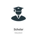 Scholar vector icon on white background. Flat vector scholar icon symbol sign from modern education collection for mobile concept