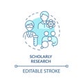 Scholarly research blue concept icon