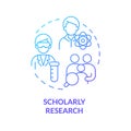 Scholarly research blue gradient concept icon