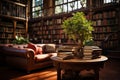 Scholarly retreat Classic library interior, an ode to intellectual pursuits Royalty Free Stock Photo