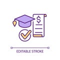 Scholarship application RGB color icon Royalty Free Stock Photo