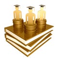 Scholarship and graduation golden books symbol