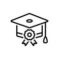 Black line icon for Scholarship, college and finance