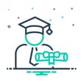 Mix icon for Scholarship, student and money Royalty Free Stock Photo