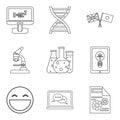 Scholarship icons set, outline style