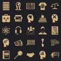 Scholarship icons set, simple style