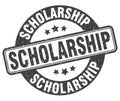 scholarship stamp. scholarship label. round grunge sign