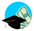 Scholarship or study grant icon flat