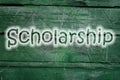 Scholarship text on background