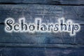 Scholarship text on background