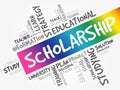 Scholarship word cloud collage Royalty Free Stock Photo