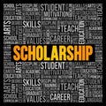 Scholarship word cloud, education concept background Royalty Free Stock Photo