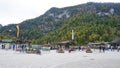 Schonau am Konigssee, Germany - October 22, 2023: People going at tourist centre of Konigsee with hotels and shops Royalty Free Stock Photo