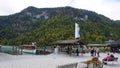 Schonau am Konigssee, Germany - October 22, 2023: People going at tourist centre of Konigsee with hotels and shops Royalty Free Stock Photo