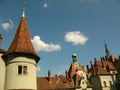 Schonborn Palace tower in Chynadiyovo, Carpathians Ukraine Royalty Free Stock Photo