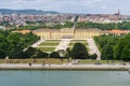 View on Schonbrunn Castle, gardens and Vienna