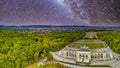 Schonbrunn Palace aerial panoramic view on a summer night in Vienna, Austria. Schloss Schoenbrunn is an imperial summer residence Royalty Free Stock Photo