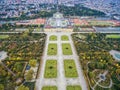 Schonbrunn Palace and Garden in Vienna with Park and Flower Decoration. Sightseeing Object in Vienna, Austria.