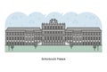 Schonbrunn Palace, Vienna, Austria. Vector line illustration