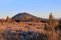 Lava Beds National Monument, Evening Light on Schonchin Butte, Northern California, USA