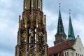 Schoner Brunnen fountain Located on the Hauptmarkt square in Nuremberg, Germany