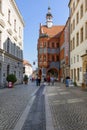 Schonhof historic tenement at Lower Market Square Untermark, the seat of the Silesian Museum, Goerlitz, Germany