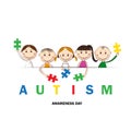 Autism awareness day. Colorful illustration. White background