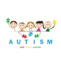 Autism awareness day. Colorful illustration. White background