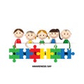 Autism awareness day. Colorful illustration. White background