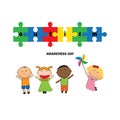 Autism awareness day. Colorful illustration. White background