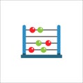 School abacus flat icon, education and school